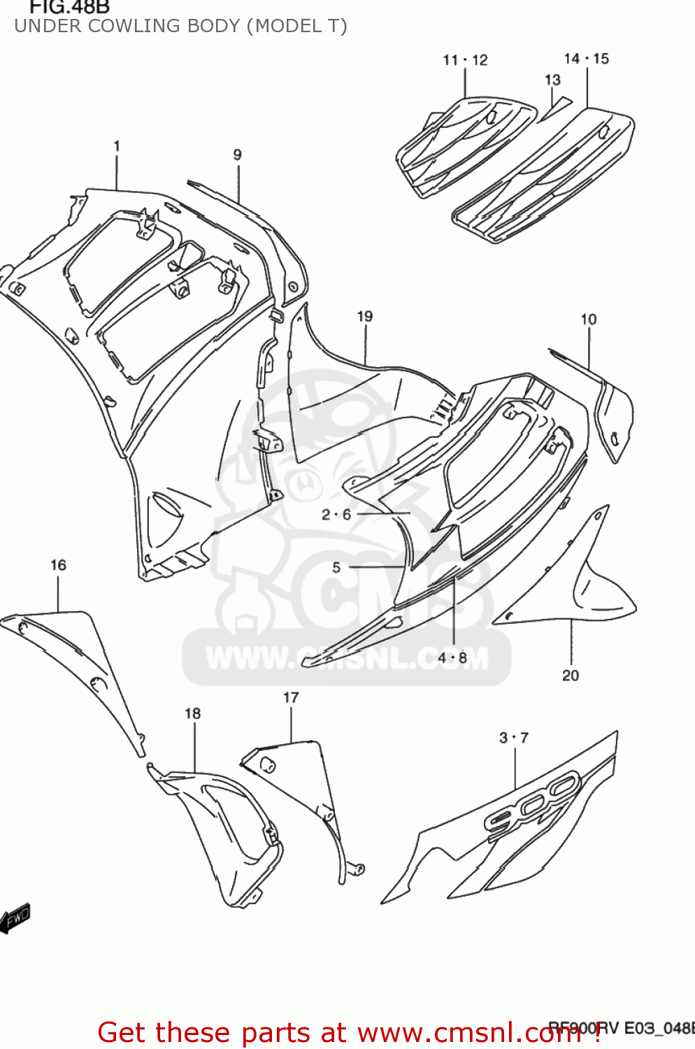 UNDER COWLING BODY (MODEL T) RF900R 1994 (R) USA (E03)