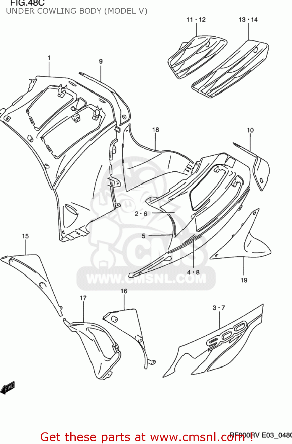 UNDER COWLING BODY (MODEL V) RF900R 1994 (R) USA (E03)