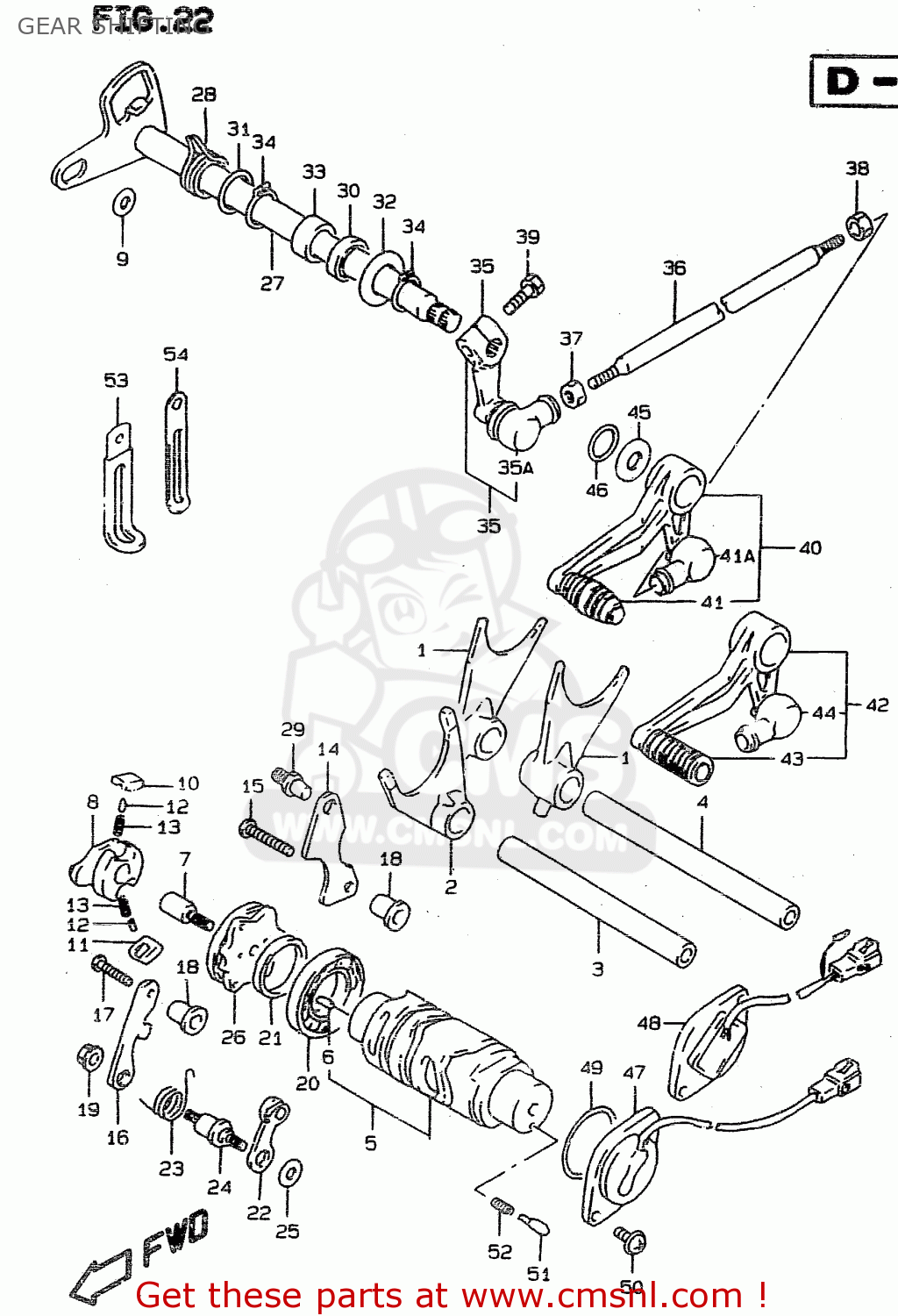 GEAR SHIFTING RF900R 1995 (S) (E02 E04 E18 E22 E24 E25 E34 E37)