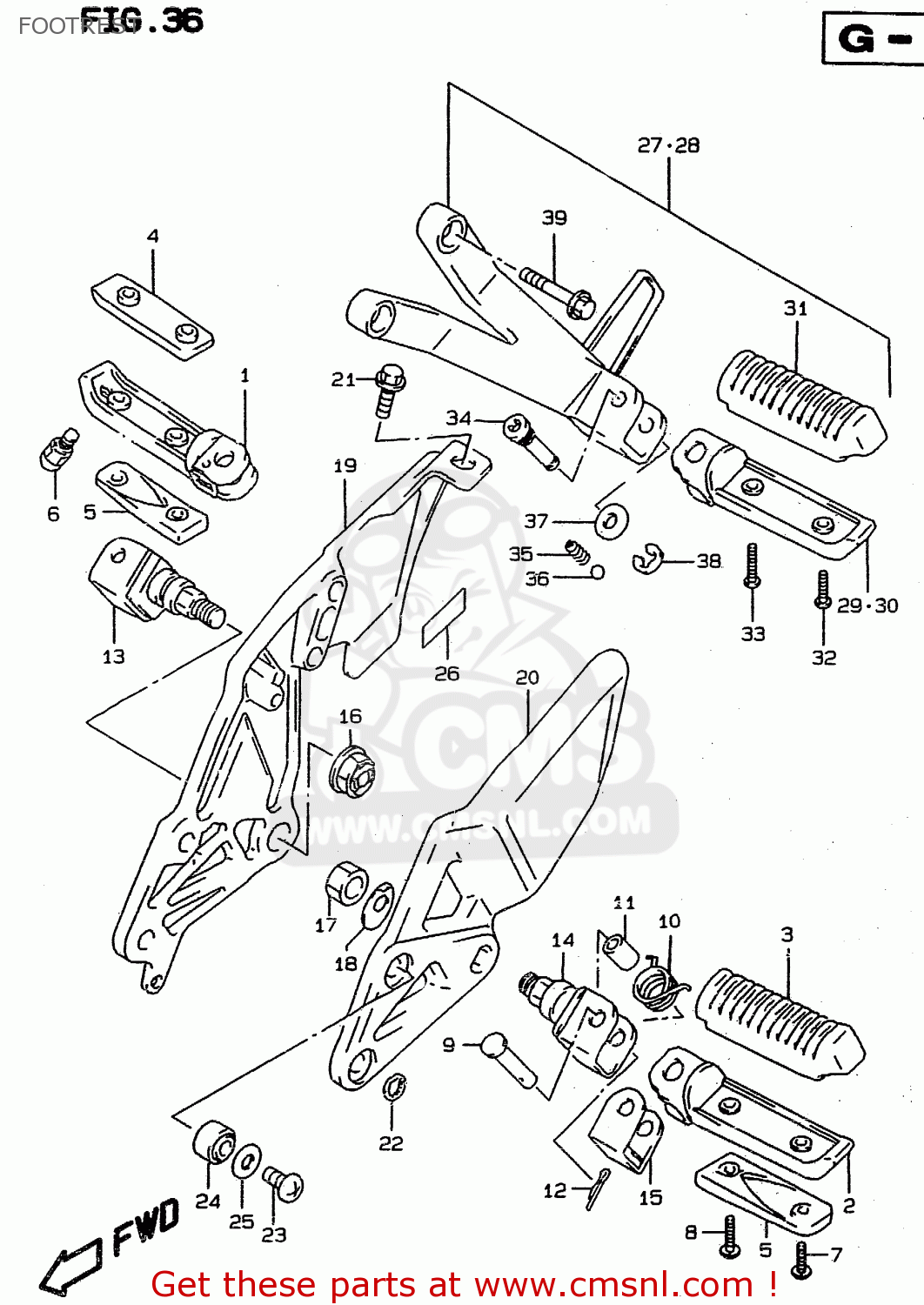 FOOTREST RF900R 1995 (S) (E02 E04 E18 E22 E24 E25 E34 E37)