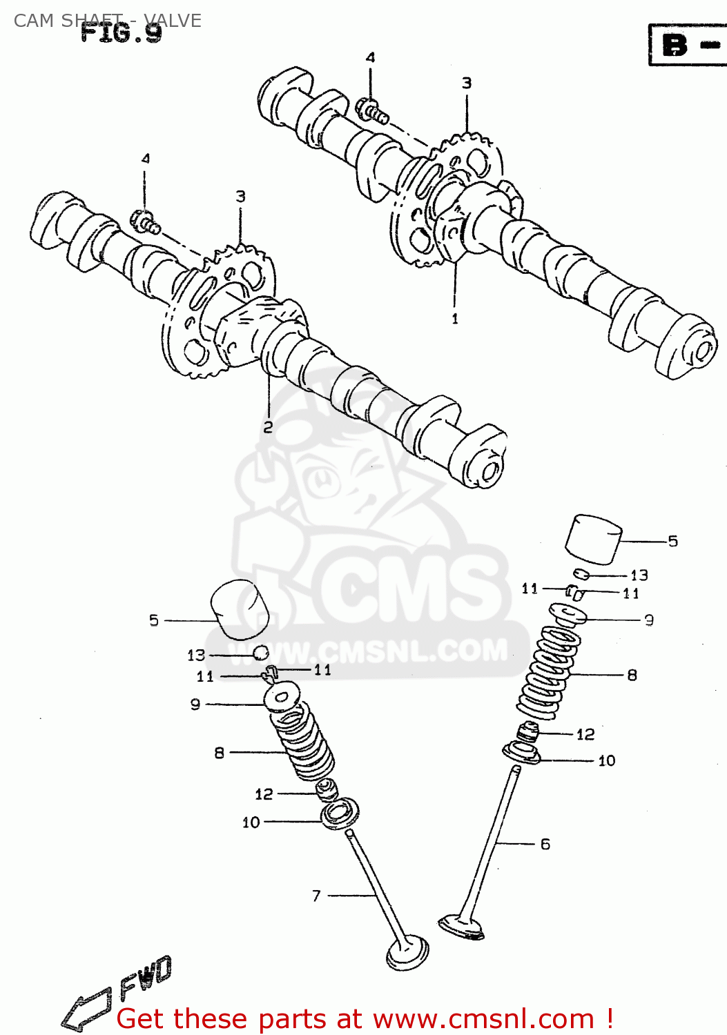 CAM SHAFT - VALVE RF900R 1995 (S) (E02 E04 E18 E22 E24 E25 E34 E37)