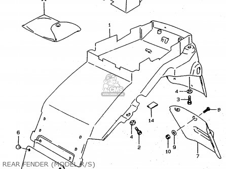 REAR FENDER (MODEL R/S) - RF900R 1995 (S) (E02 E04 E18 E22 E24 E25 E34 E37)