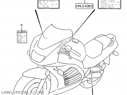 LABEL (MODEL T/V/W) - RF900R 1995 (S) (E02 E04 E18 E22 E24 E25 E34 E37)