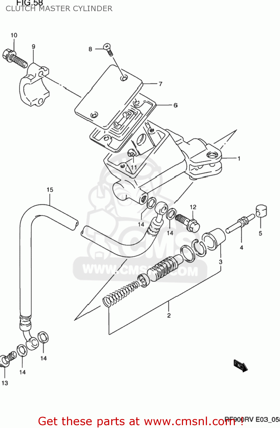 CLUTCH MASTER CYLINDER RF900R 1995 (S) USA (E03)