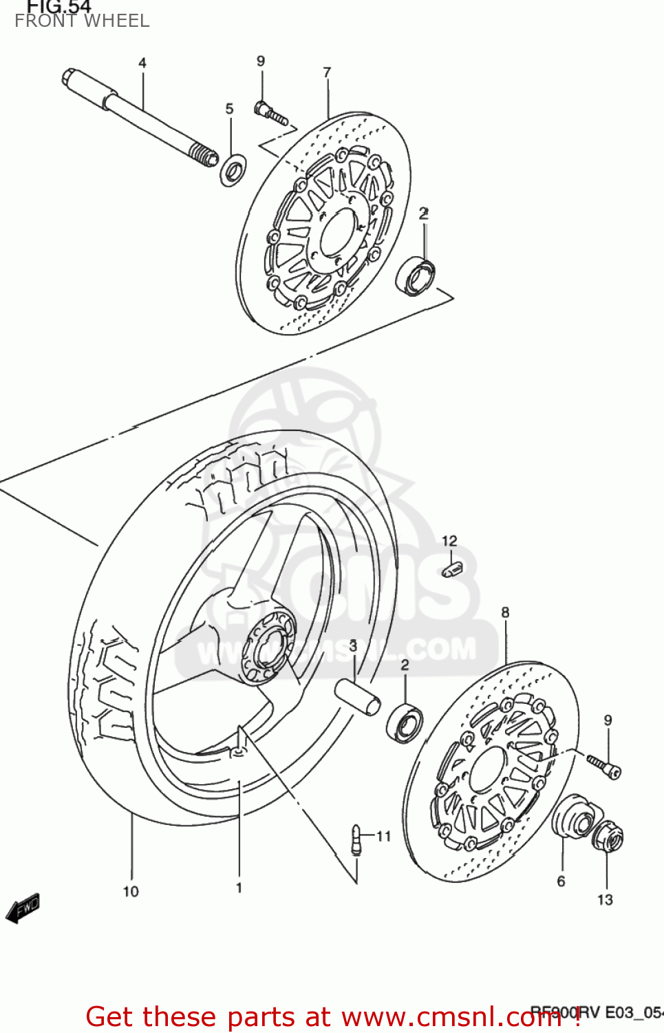 FRONT WHEEL RF900R 1995 (S) USA (E03)