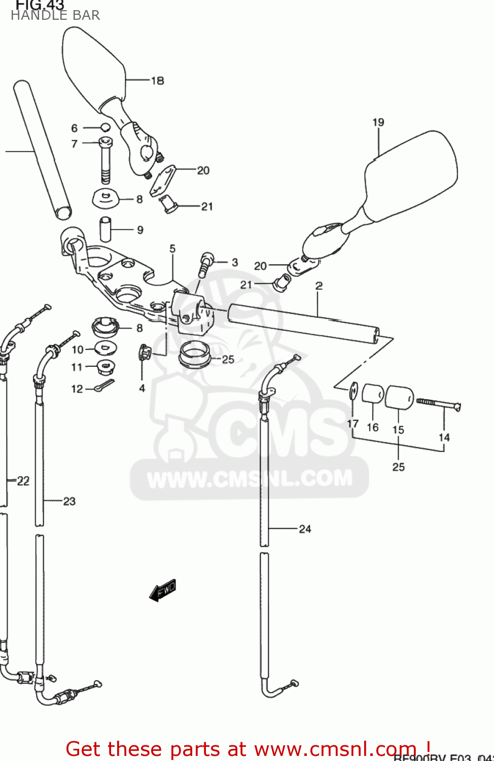HANDLE BAR RF900R 1995 (S) USA (E03)