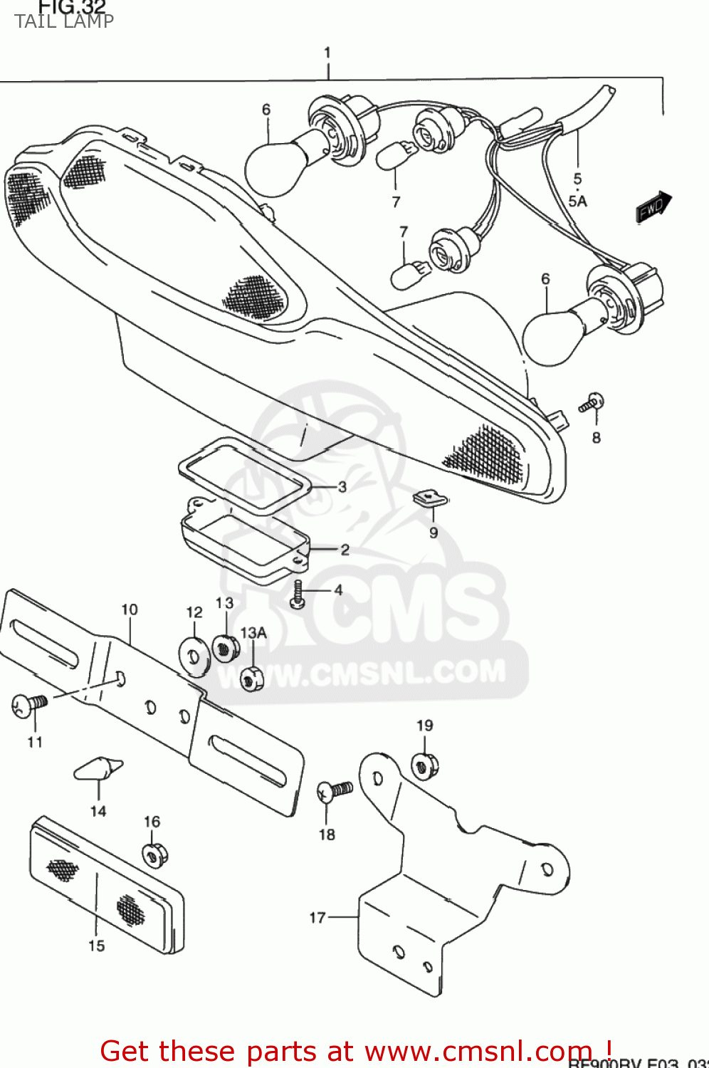 TAIL LAMP RF900R 1995 (S) USA (E03)