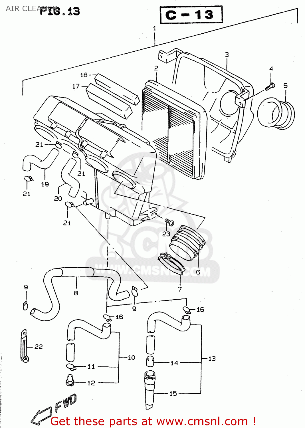 AIR CLEANER RF900R 1995 (S2) (E02 E04 E18 E22 E24 E25 E34 E37)