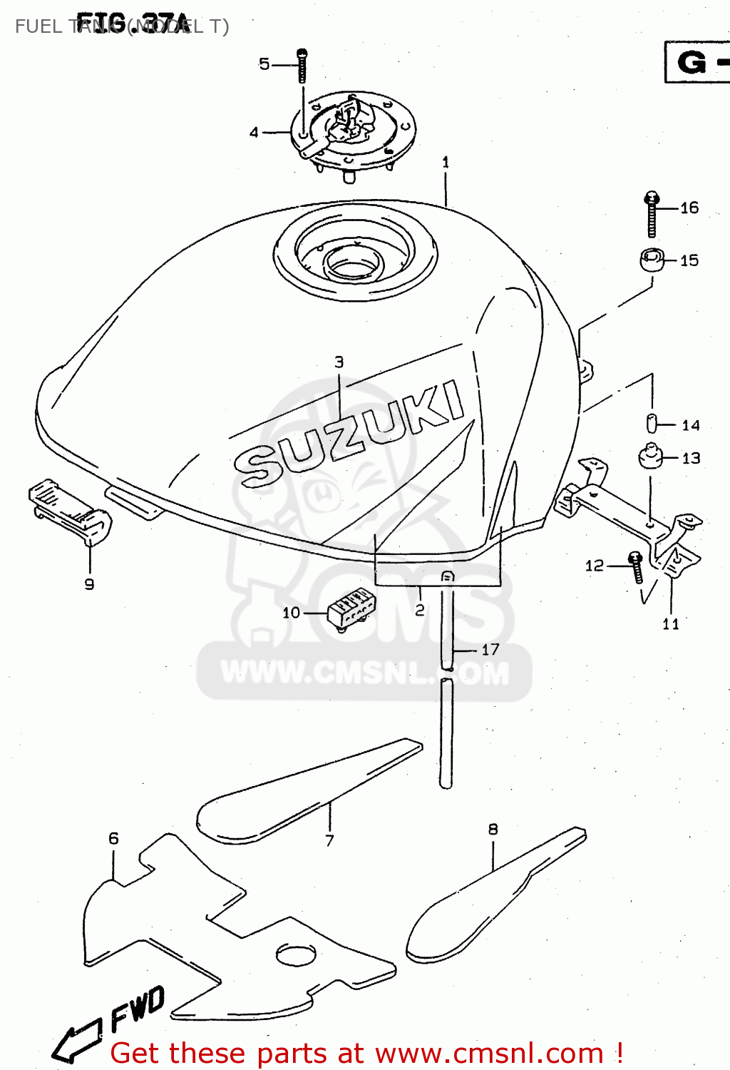 FUEL TANK (MODEL T) RF900R 1995 (S2) (E02 E04 E18 E22 E24 E25 E34 E37)