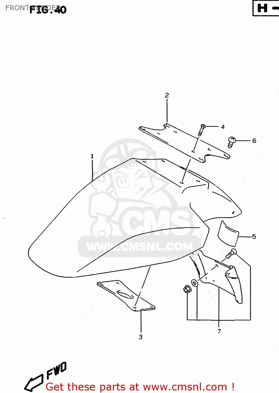 FRONT FENDER RF900R 1995 (S2) (E02 E04 E18 E22 E24 E25 E34 E37)