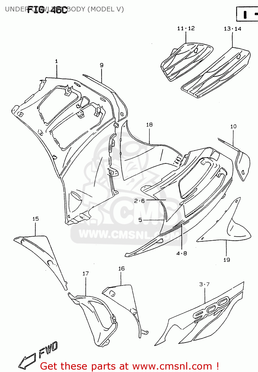 UNDER COWLING BODY (MODEL V) RF900R 1995 (S2) (E02 E04 E18 E22 E24 E25 E34 E37)