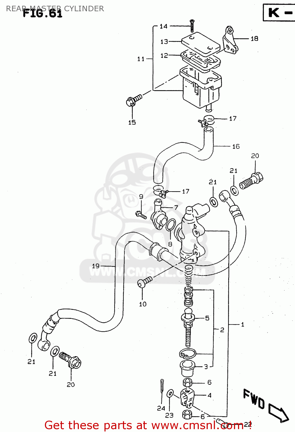 REAR MASTER CYLINDER RF900R 1995 (S2) (E02 E04 E18 E22 E24 E25 E34 E37)