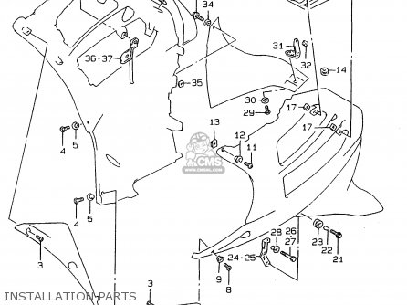 INSTALLATION PARTS - RF900R 1995 (S2) (E02 E04 E18 E22 E24 E25 E34 E37)