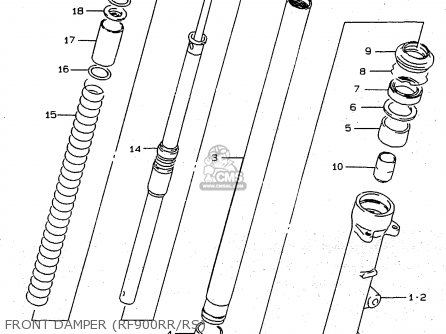 FRONT DAMPER (RF900RR/RS) - RF900R 1995 (S2) (E02 E04 E18 E22 E24 E25 E34 E37)