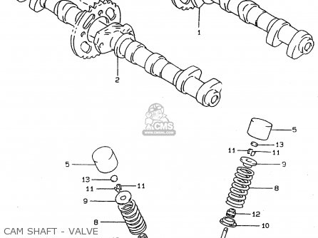 CAM SHAFT - VALVE - RF900R 1995 (S2) (E02 E04 E18 E22 E24 E25 E34 E37)