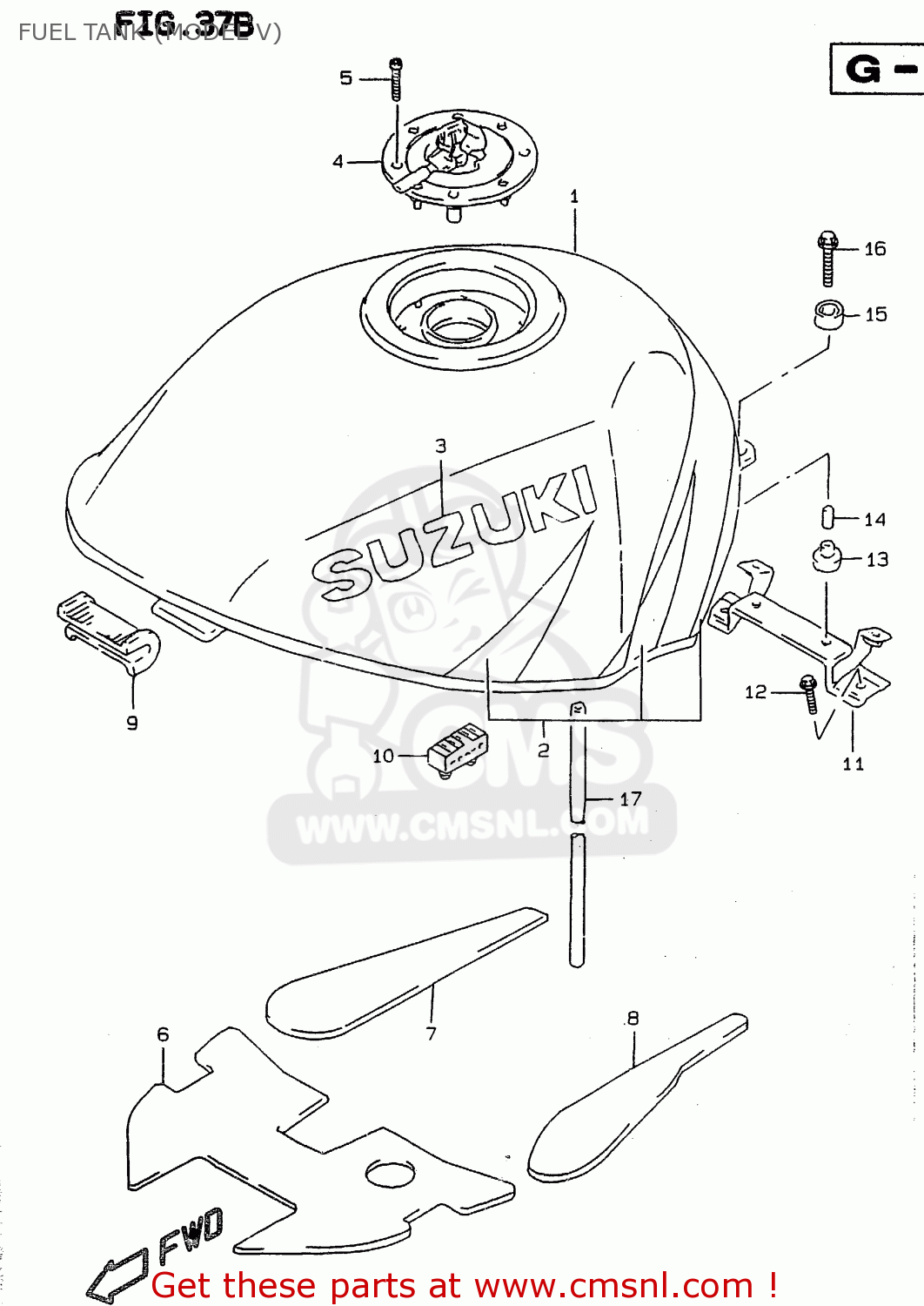 Suzuki RF900R 1996 (T) (E02 E04 E18 E22 E24 E25 E34 E37 E39) FUEL TANK ...