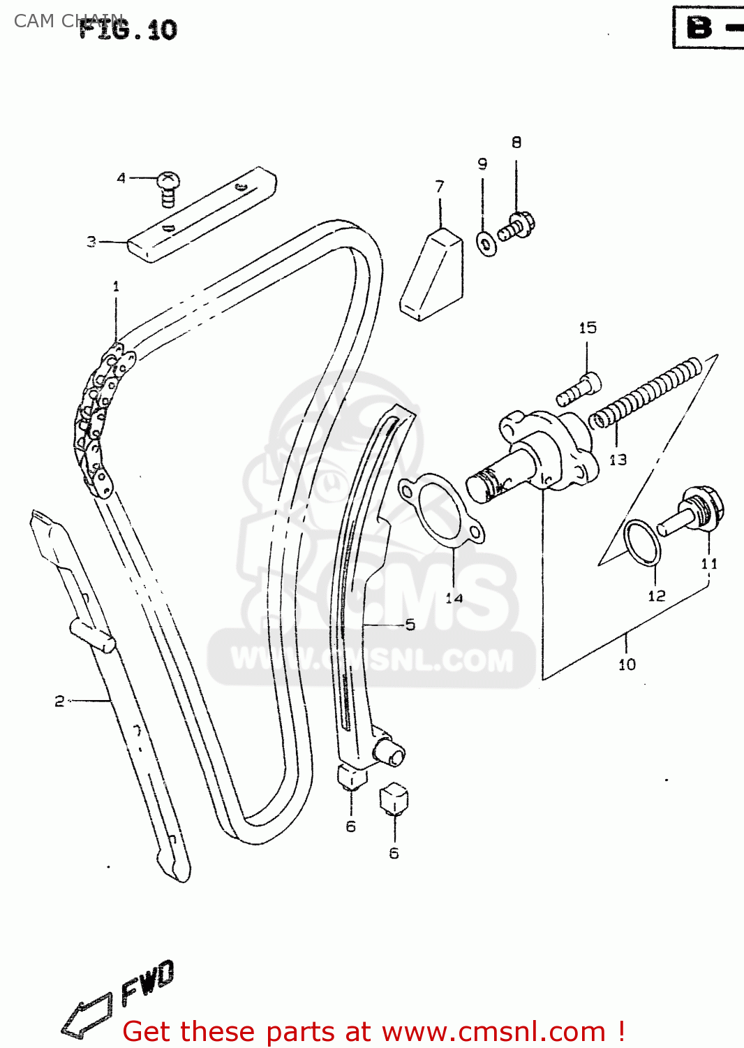 CAM CHAIN RF900R 1996 (T) (E02 E04 E18 E22 E24 E25 E34 E37 E39)