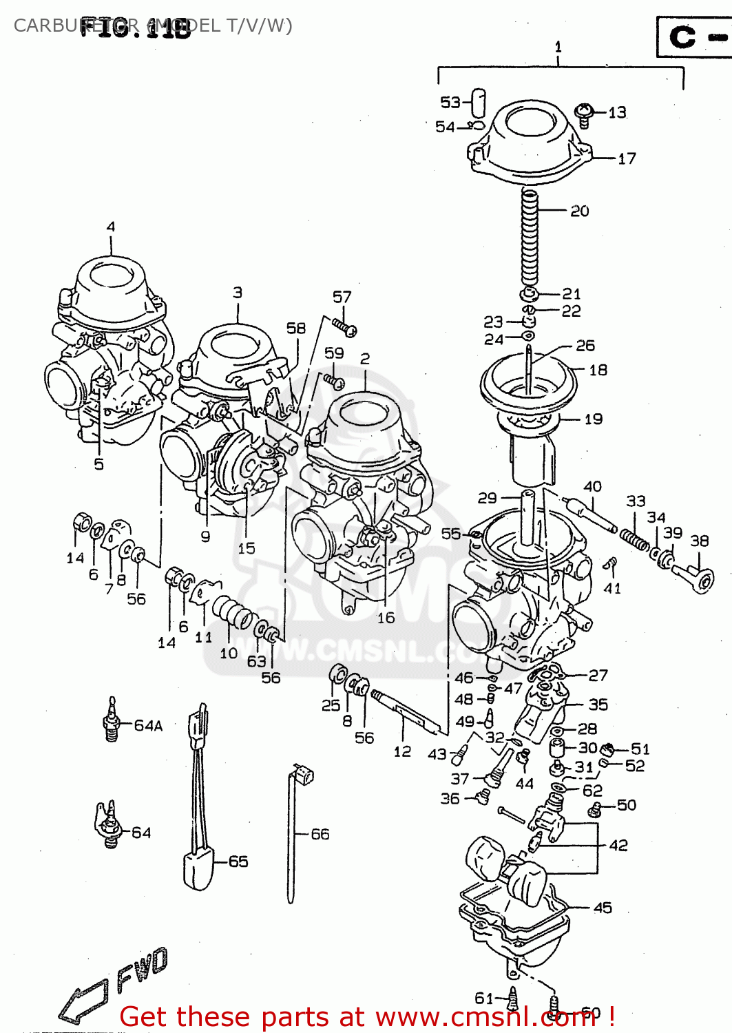 CARBURETOR (MODEL T/V/W) RF900R 1996 (T) (E02 E04 E18 E22 E24 E25 E34 E37 E39)