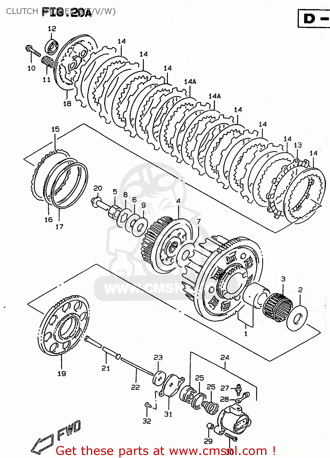 CLUTCH (MODEL S/T/V/W) RF900R 1996 (T) (E02 E04 E18 E22 E24 E25 E34 E37 E39)