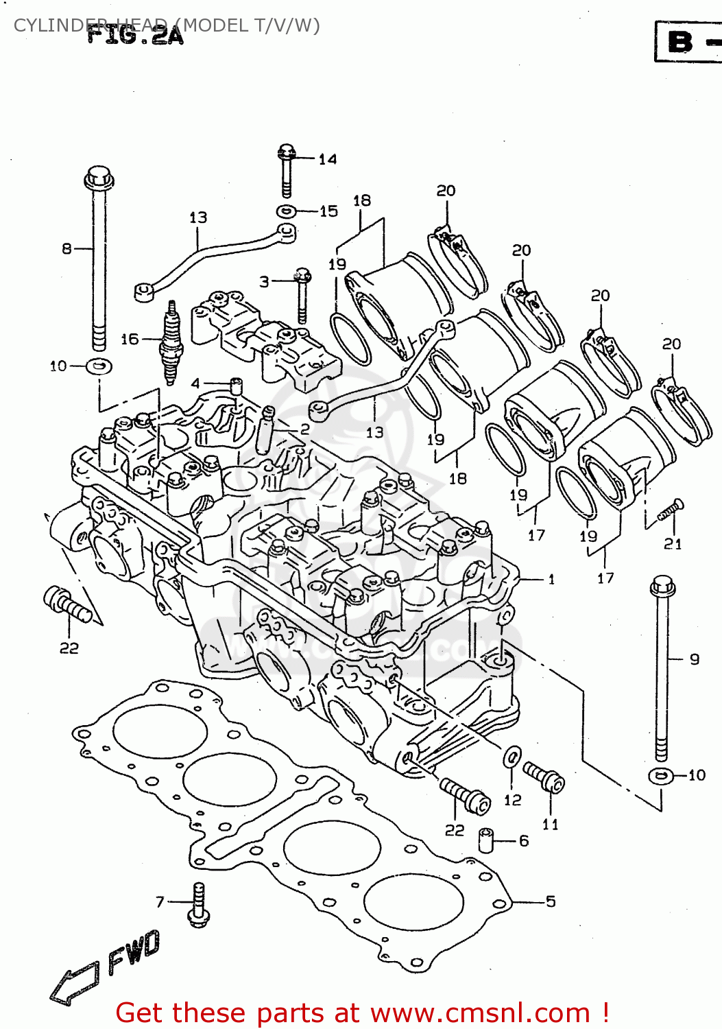 CYLINDER HEAD (MODEL T/V/W) RF900R 1996 (T) (E02 E04 E18 E22 E24 E25 E34 E37 E39)