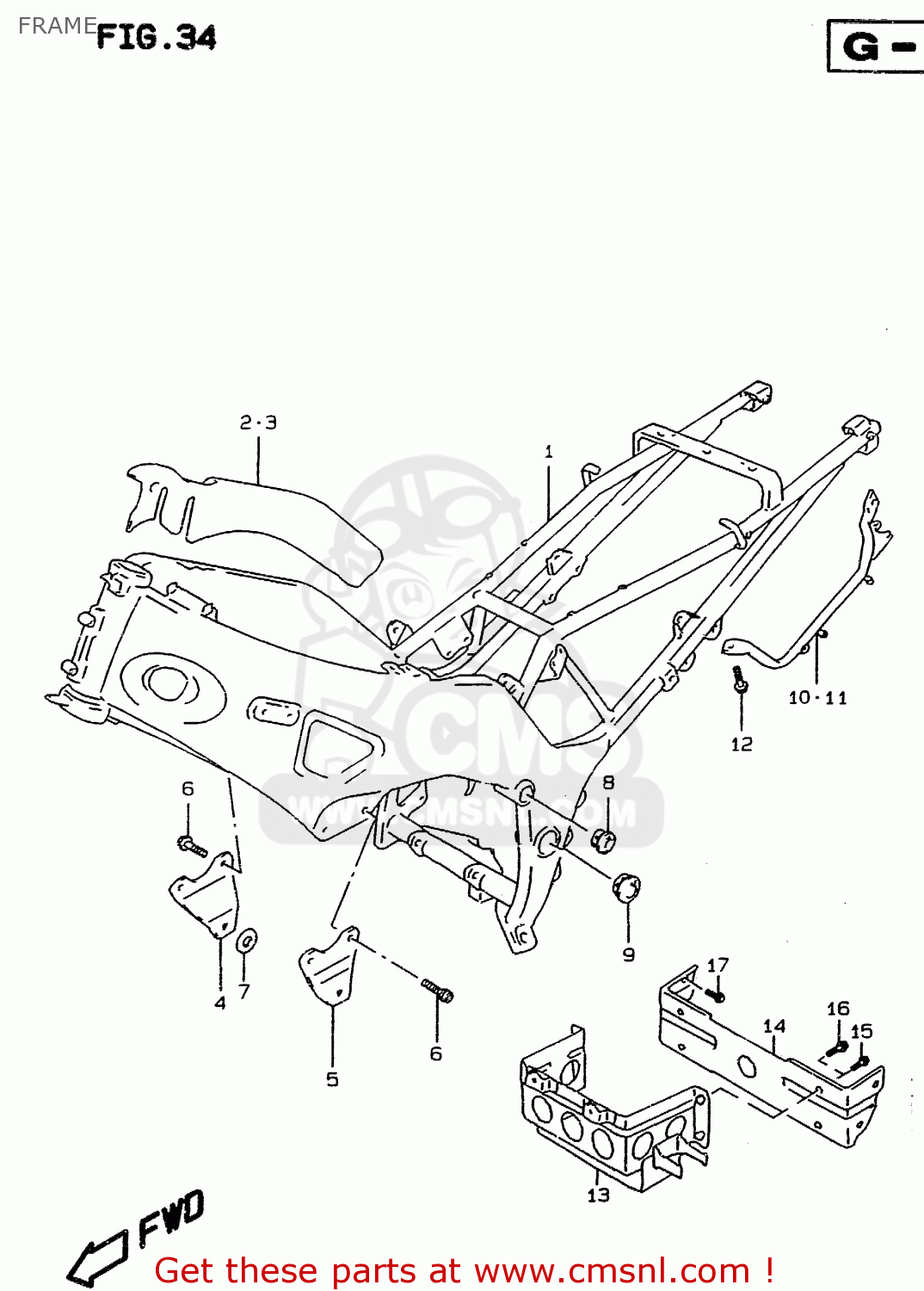 FRAME RF900R 1996 (T) (E02 E04 E18 E22 E24 E25 E34 E37 E39)