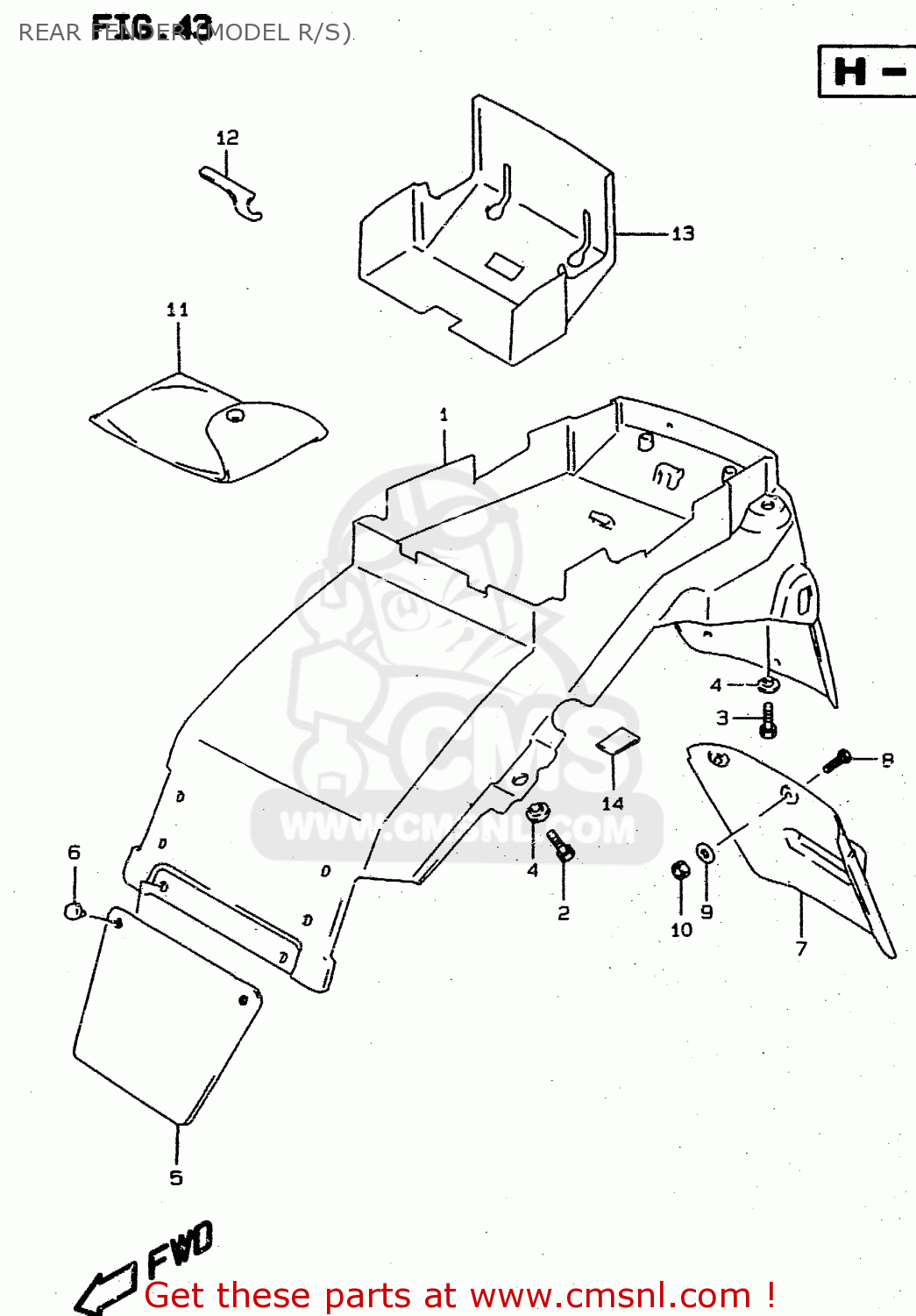 REAR FENDER (MODEL R/S) RF900R 1996 (T) (E02 E04 E18 E22 E24 E25 E34 E37 E39)