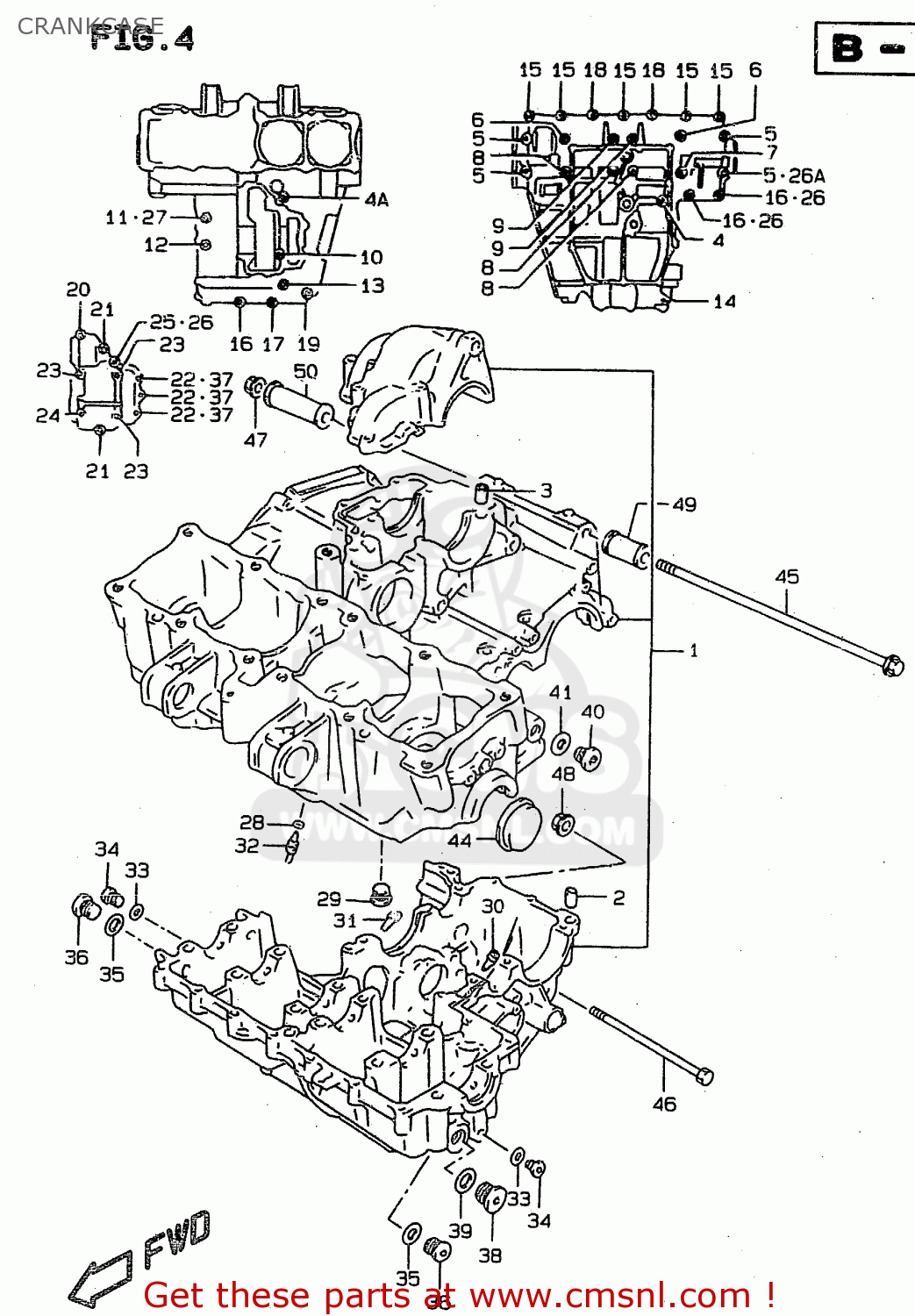 CRANKCASE RF900R 1996 (T) (E02 E04 E18 E22 E24 E25 E34 E37 E39)