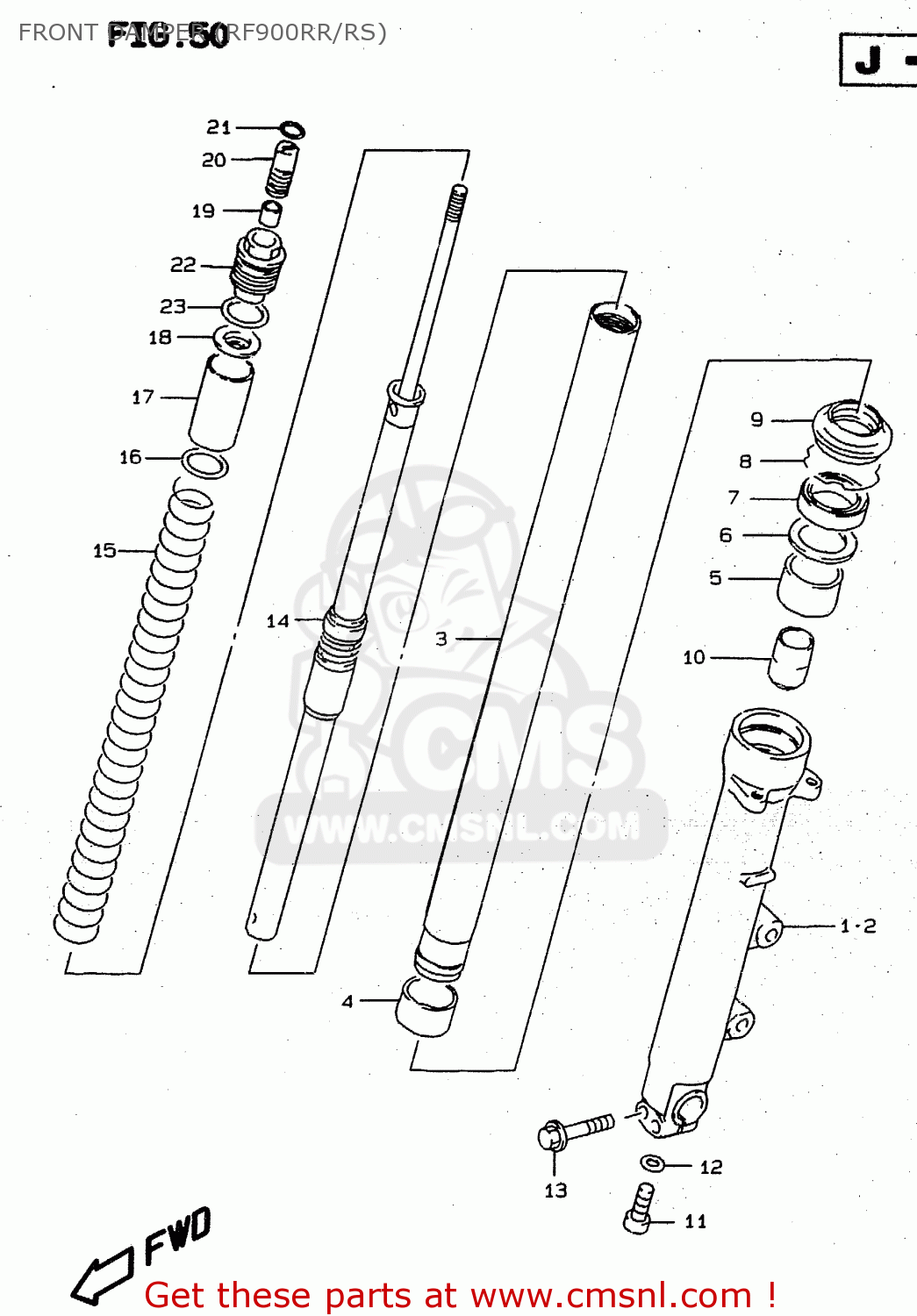 FRONT DAMPER (RF900RR/RS) RF900R 1996 (T) (E02 E04 E18 E22 E24 E25 E34 E37 E39)