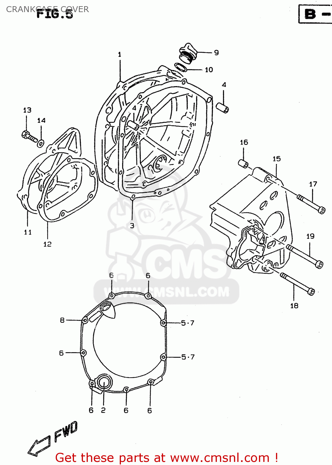 CRANKCASE COVER RF900R 1996 (T) (E02 E04 E18 E22 E24 E25 E34 E37 E39)