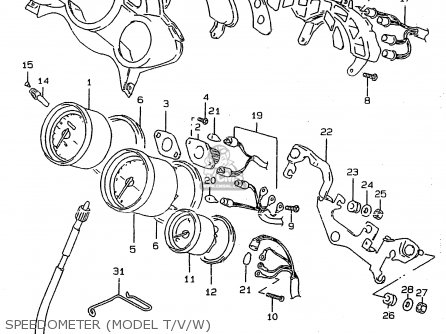 SPEEDOMETER (MODEL T/V/W) - RF900R 1996 (T) (E02 E04 E18 E22 E24 E25 E34 E37 E39)