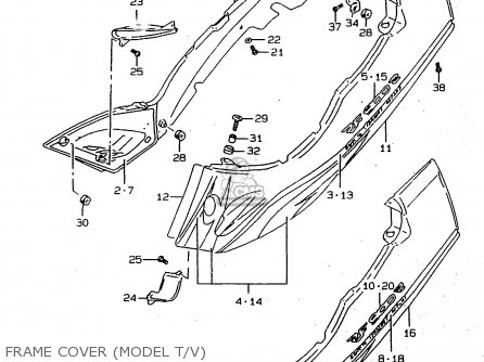 FRAME COVER (MODEL T/V) - RF900R 1996 (T) (E02 E04 E18 E22 E24 E25 E34 E37 E39)
