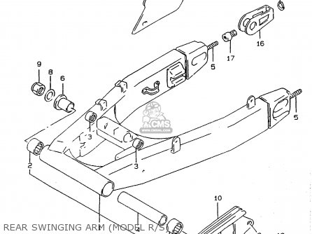 REAR SWINGING ARM (MODEL R/S) - RF900R 1996 (T) (E02 E04 E18 E22 E24 E25 E34 E37 E39)