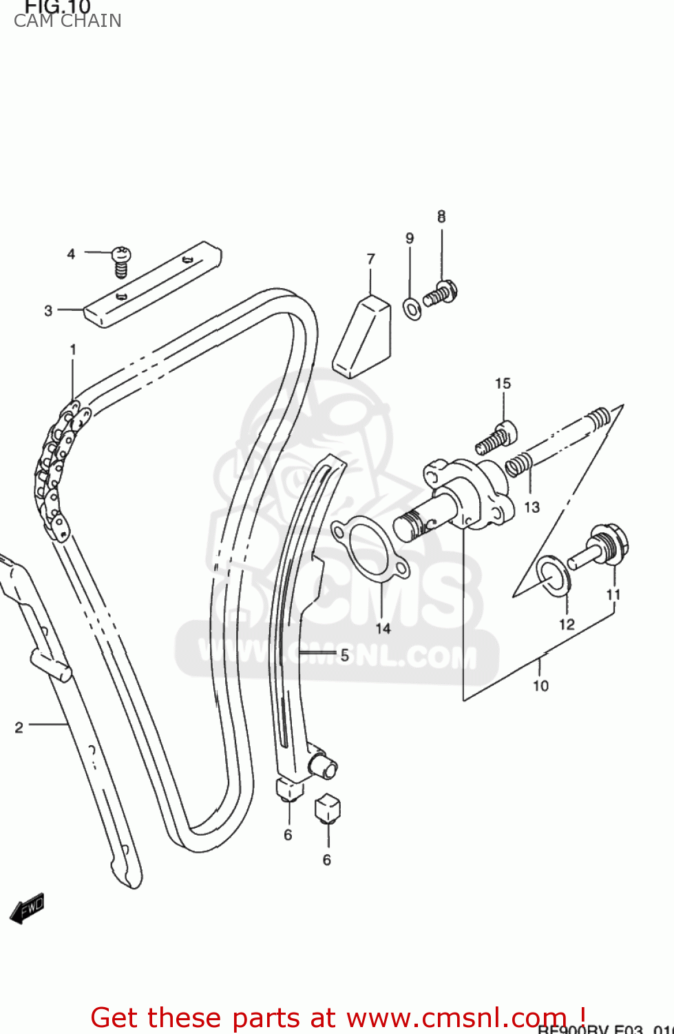 CAM CHAIN RF900R 1996 (T) USA (E03)
