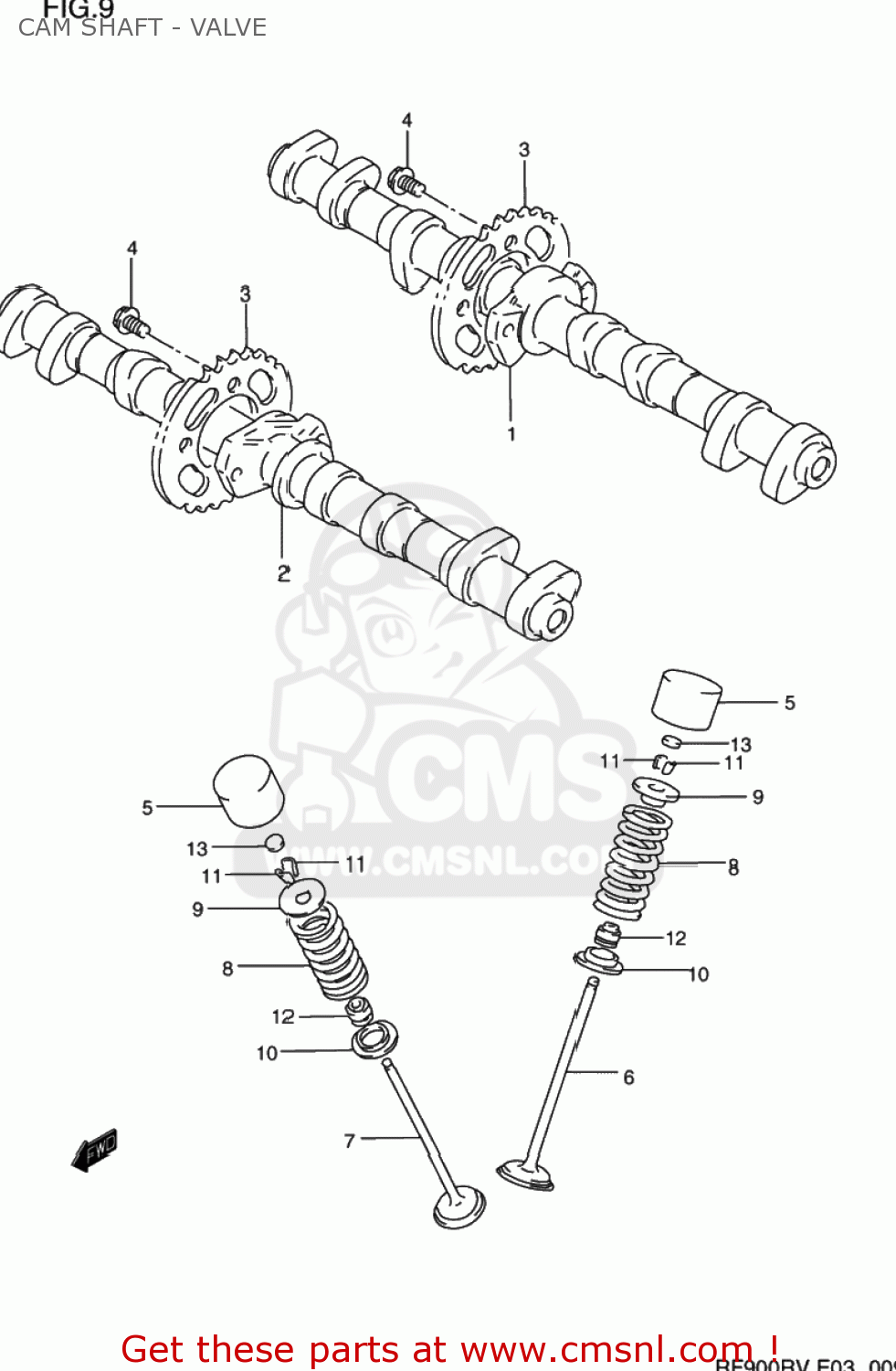 CAM SHAFT - VALVE RF900R 1996 (T) USA (E03)
