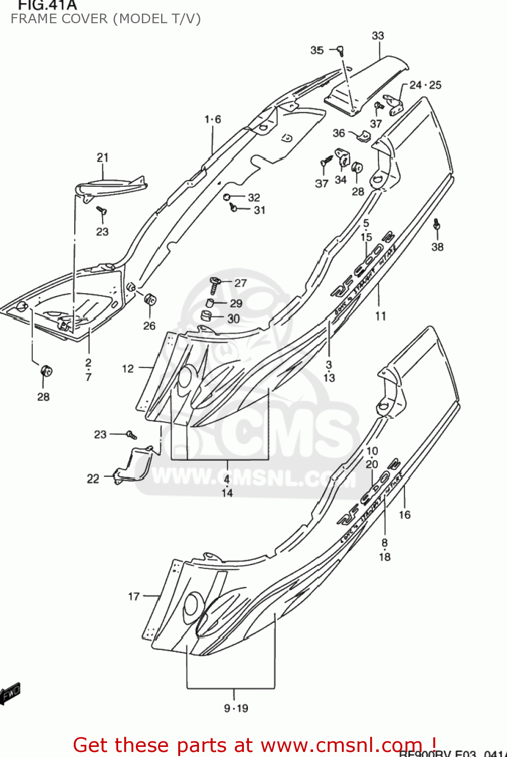 FRAME COVER (MODEL T/V) RF900R 1996 (T) USA (E03)