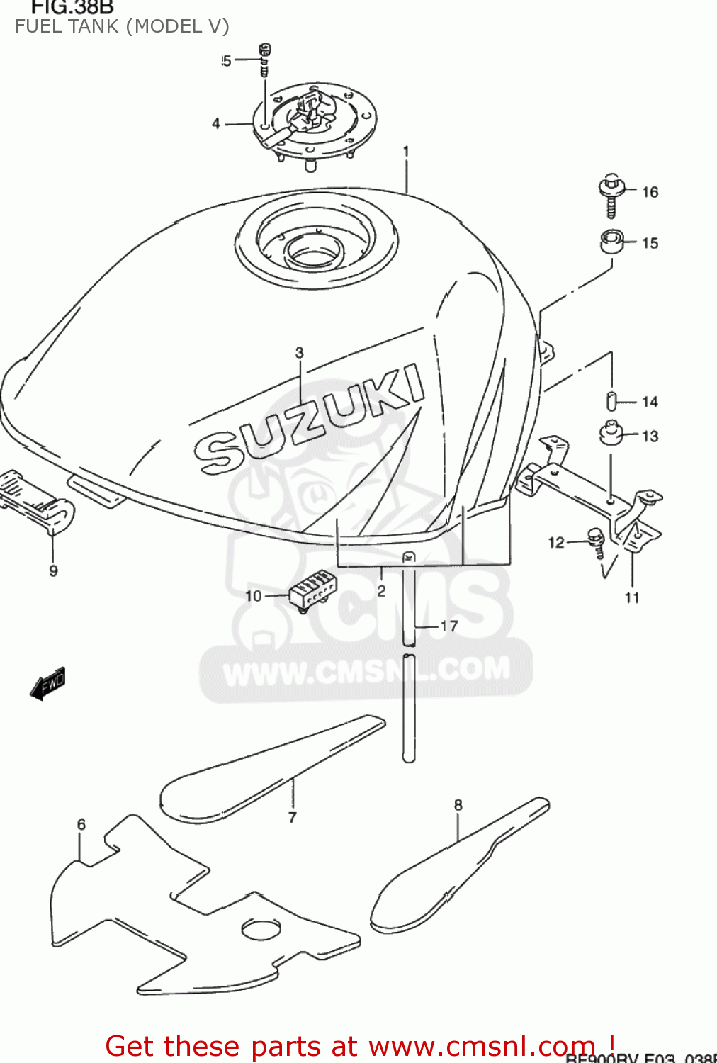 FUEL TANK (MODEL V) RF900R 1996 (T) USA (E03)