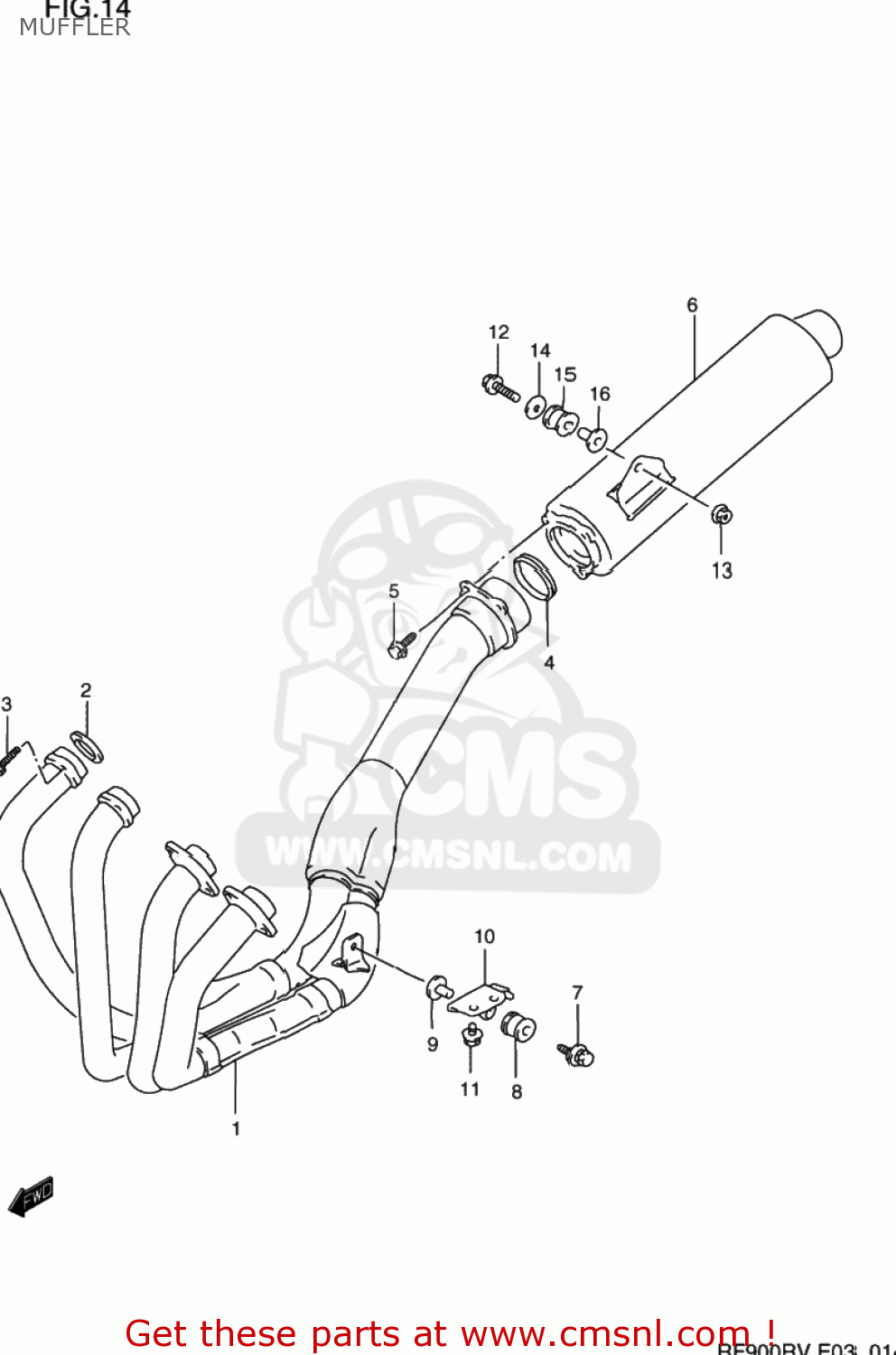 MUFFLER RF900R 1996 (T) USA (E03)