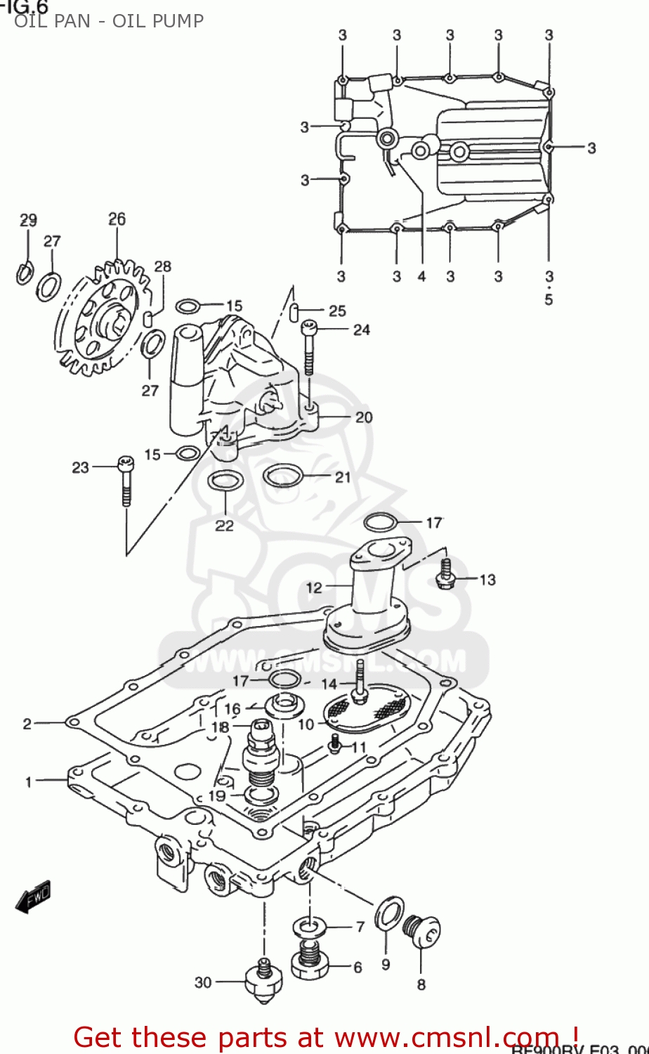 OIL PAN - OIL PUMP RF900R 1996 (T) USA (E03)