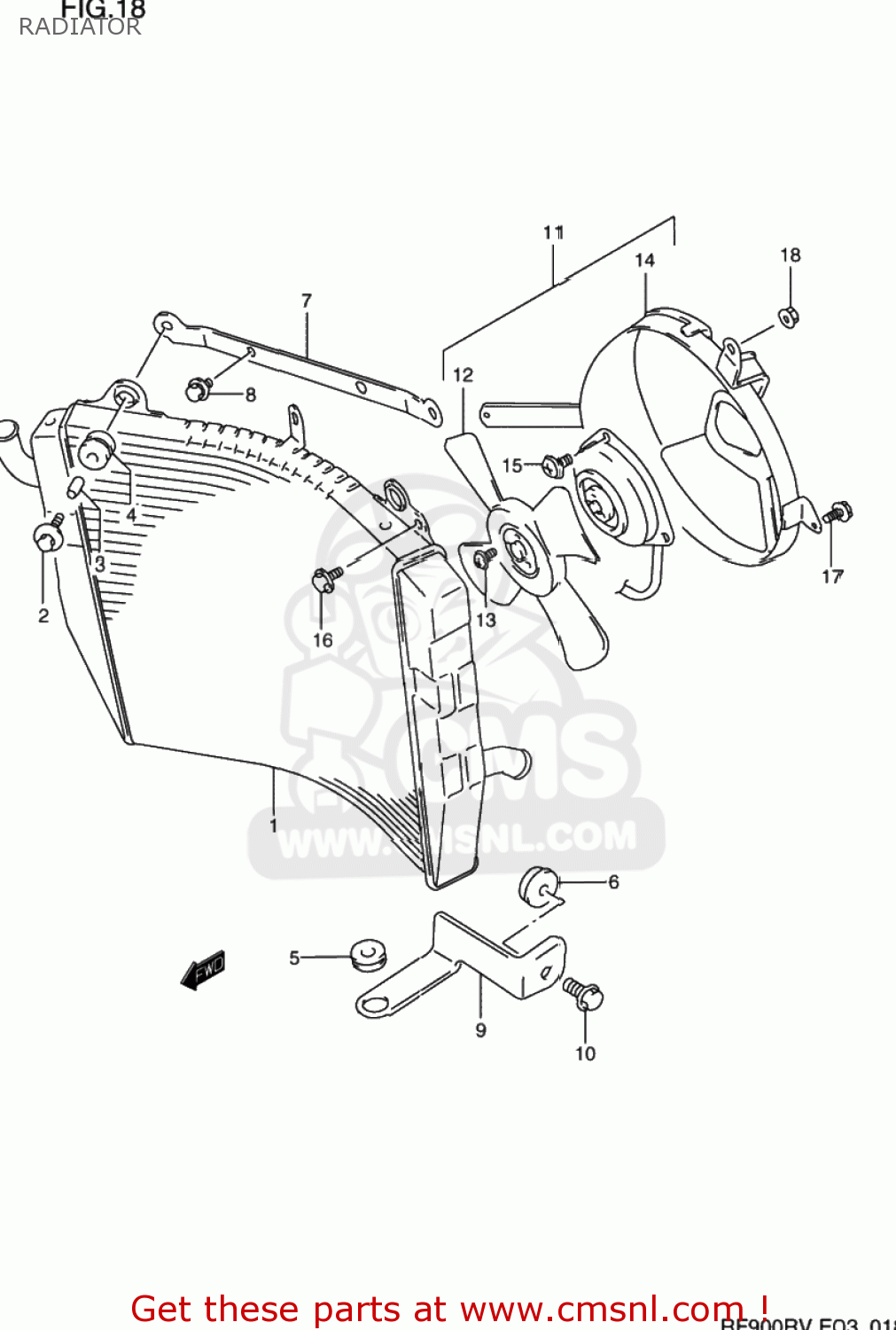 RADIATOR RF900R 1996 (T) USA (E03)