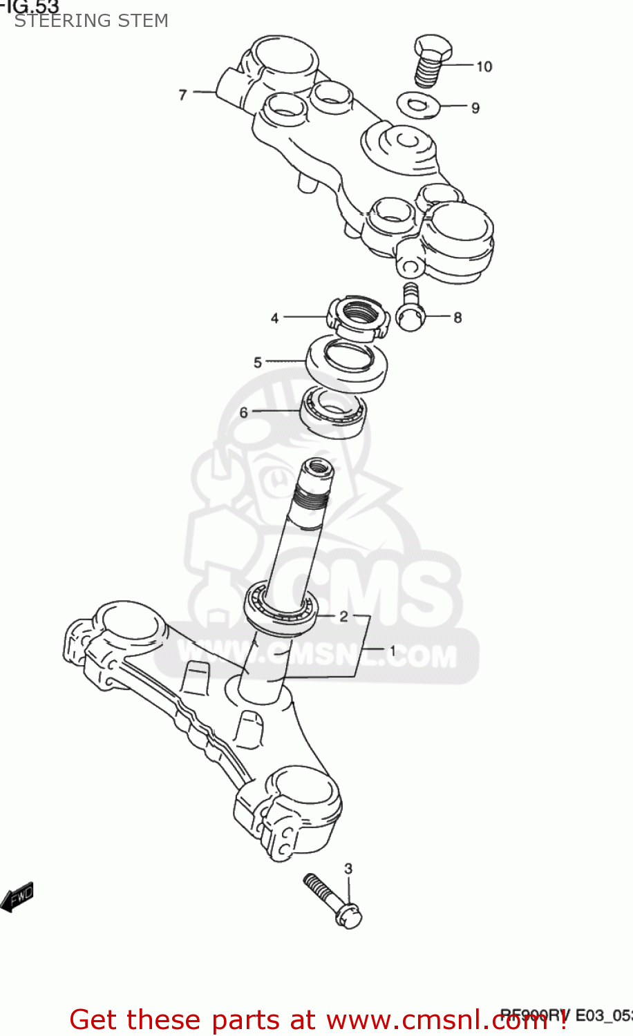 STEERING STEM RF900R 1996 (T) USA (E03)