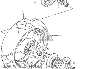 REAR WHEEL (MODEL T/V) - RF900R 1996 (T) USA (E03)
