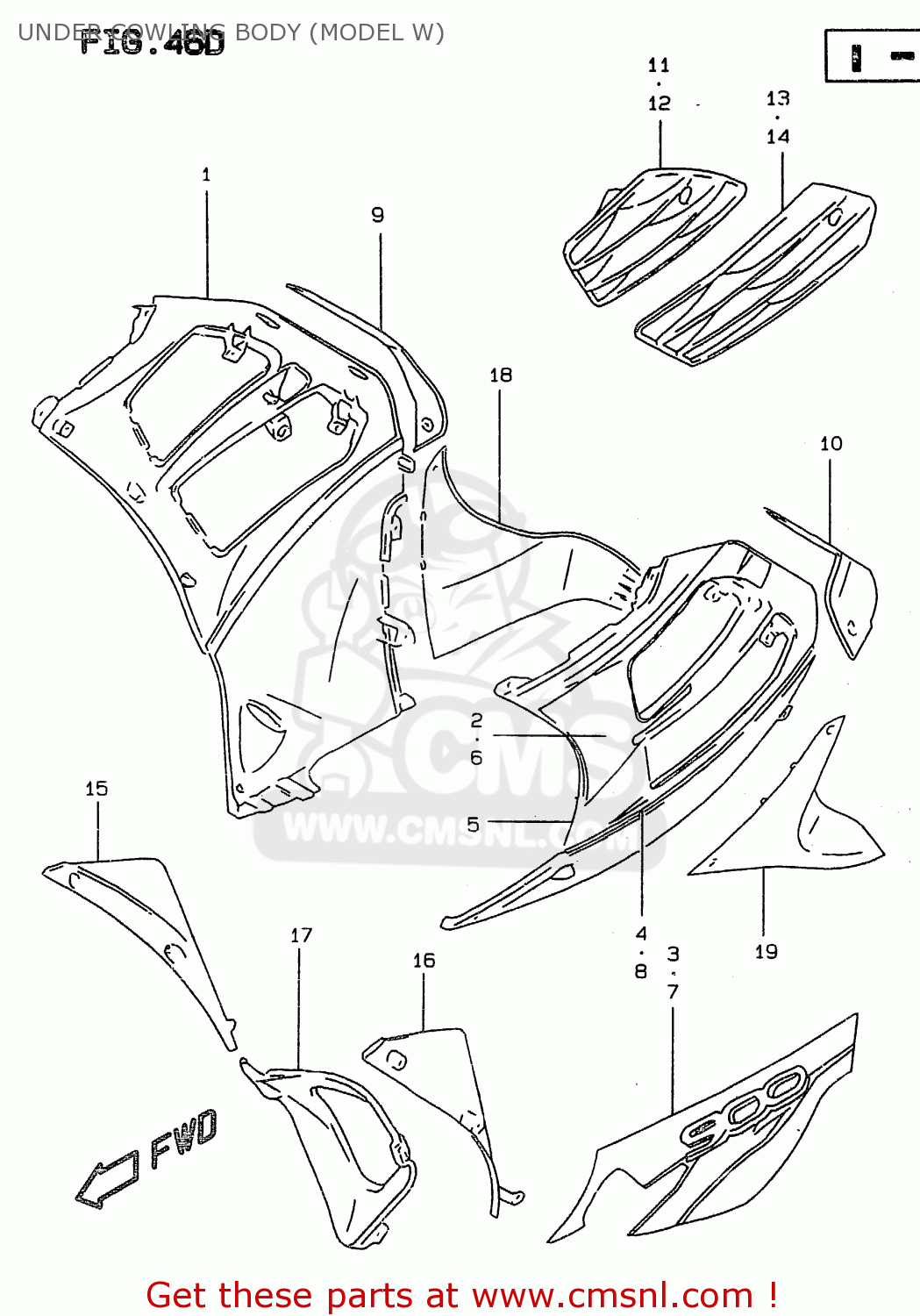 UNDER COWLING BODY (MODEL W) RF900R 1997 (V) (E02 E04 E22 E24 E25 E34)