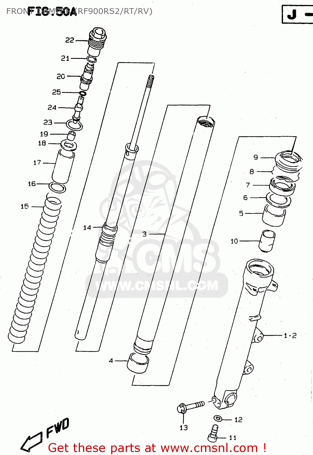 FRONT DAMPER (RF900RS2/RT/RV) RF900R 1997 (V) (E02 E04 E22 E24 E25 E34)