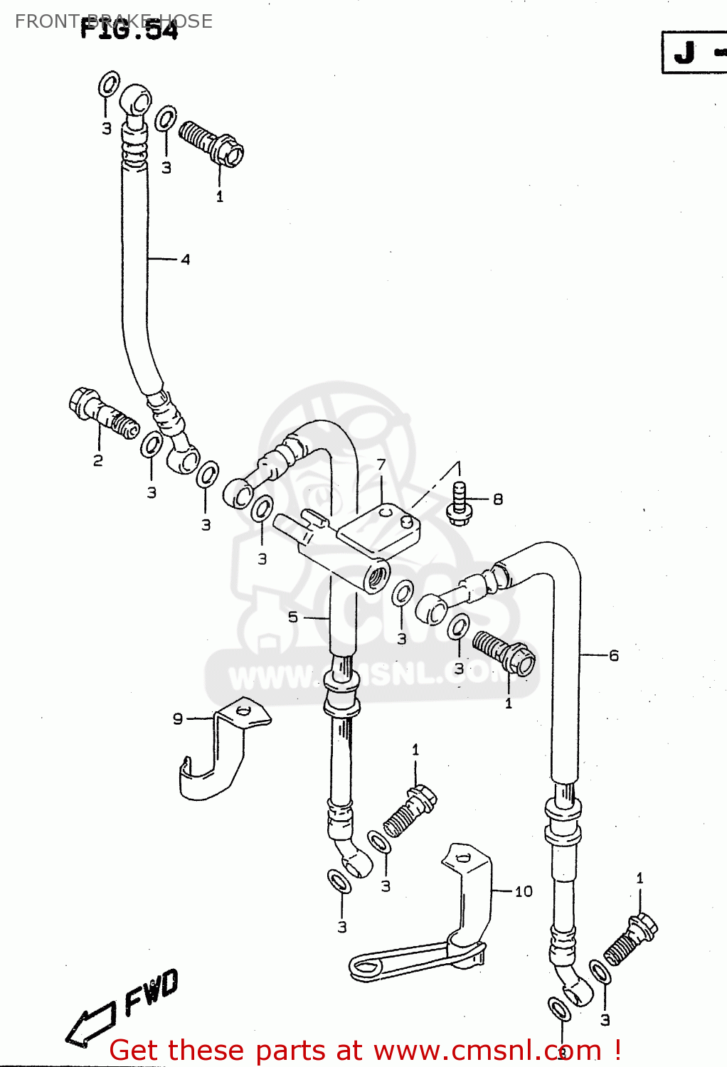 FRONT BRAKE HOSE RF900R 1997 (V) (E02 E04 E22 E24 E25 E34)