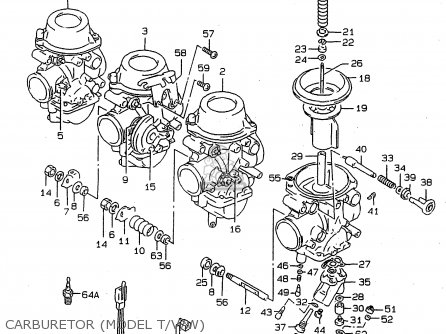 CARBURETOR (MODEL T/V/W) - RF900R 1997 (V) (E02 E04 E22 E24 E25 E34)