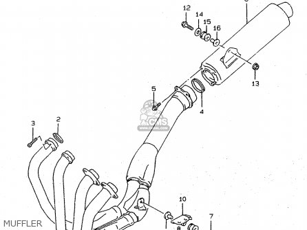 MUFFLER - RF900R 1997 (V) (E02 E04 E22 E24 E25 E34)