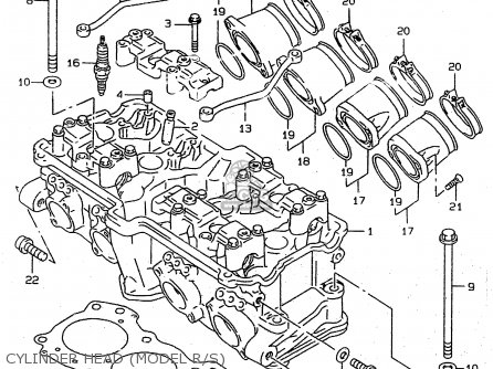 CYLINDER HEAD (MODEL R/S) - RF900R 1997 (V) (E02 E04 E22 E24 E25 E34)