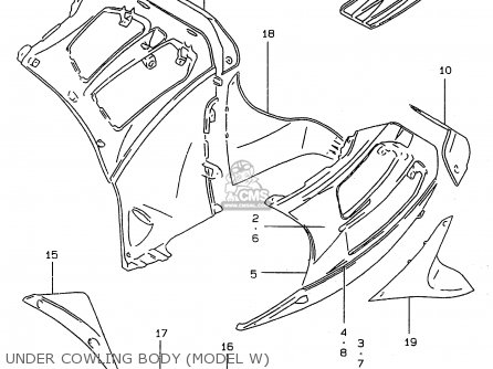 UNDER COWLING BODY (MODEL W) - RF900R 1997 (V) (E02 E04 E22 E24 E25 E34)