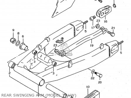 REAR SWINGING ARM (MODEL T/V/W) - RF900R 1997 (V) (E02 E04 E22 E24 E25 E34)