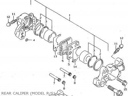REAR CALIPER (MODEL R/S) - RF900R 1997 (V) (E02 E04 E22 E24 E25 E34)